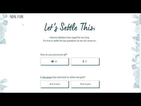 most controversial questions on the internet ! - Let's Settle This(Neal.fun)