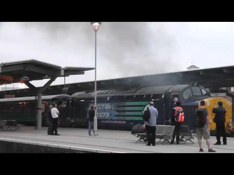 (HD) DRS 37425 TnT DRS 37405 with DRS MK2s departing Derby | 25/8/13
