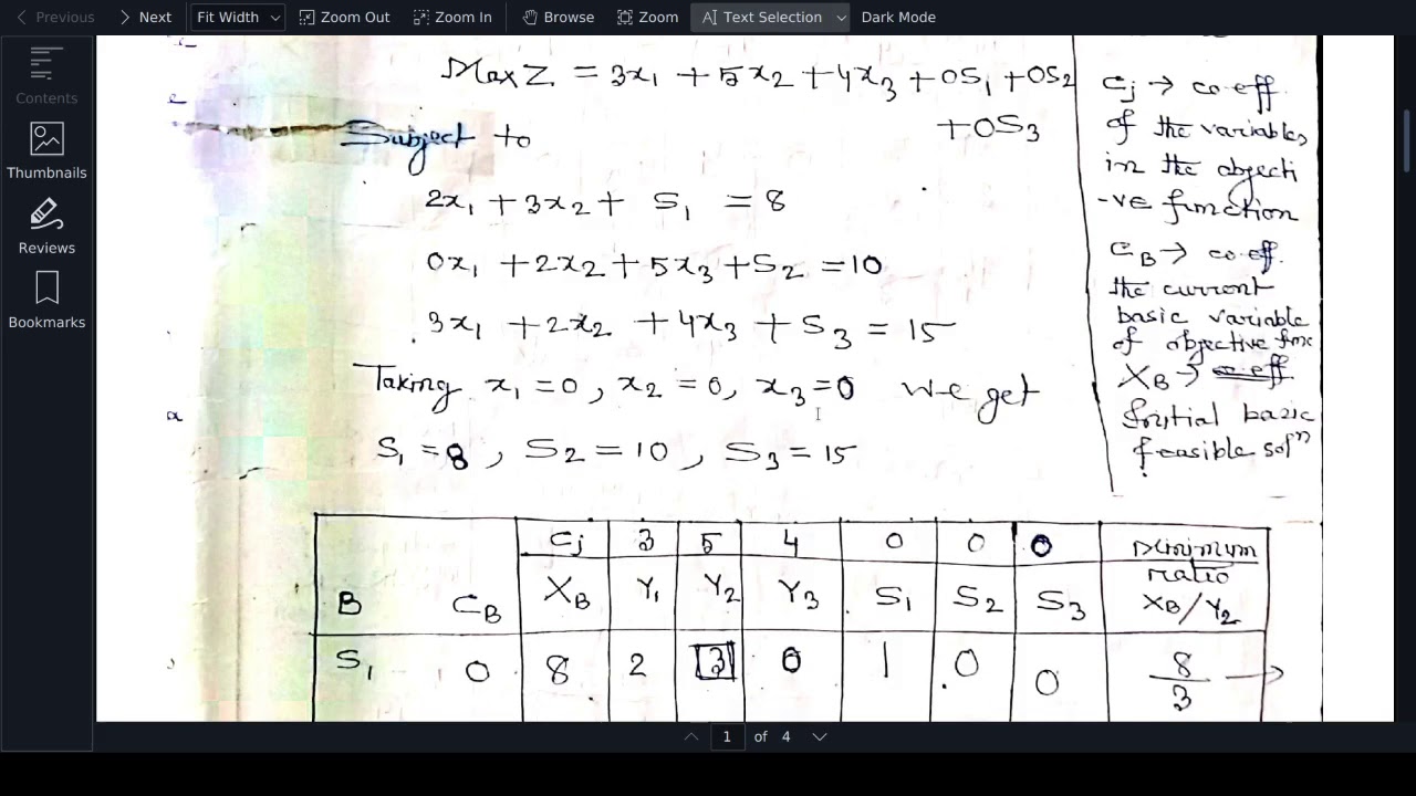 OR: Lecture #9 on Simplex Method