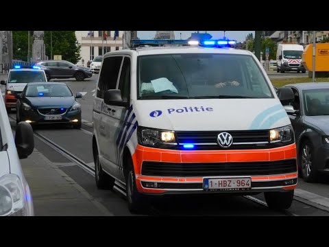 Politie eenheden met spoed onderweg naar interventies in Brussel