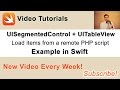 UISegmentedControl + UITableView example in Swift. Load elements from PHP script.