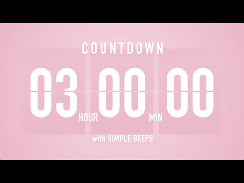 3 Hours Countdown Flip Clock Timer / Simple Beeps ????????