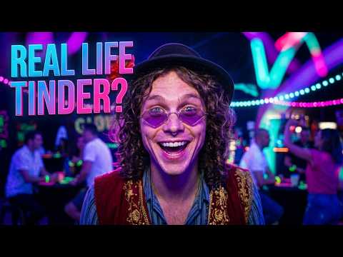 Glow in the Dark Dating. Black light, glow makeup, a quizmaster, and coloured bands to foster a high-energy meetup space.