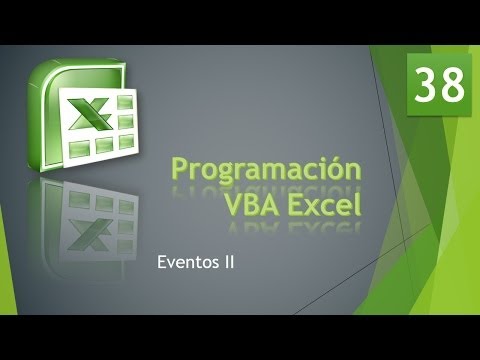 Curso VBA Excel Eventos II Vídeo 38