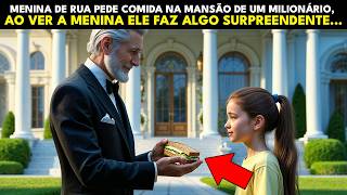 MENINA DE RUA PEDE COMIDA NA MANSÃO DE UM MILIONÁRIO, AO VER A MENINA ELE FAZ ALGO SURPREENDENTE...