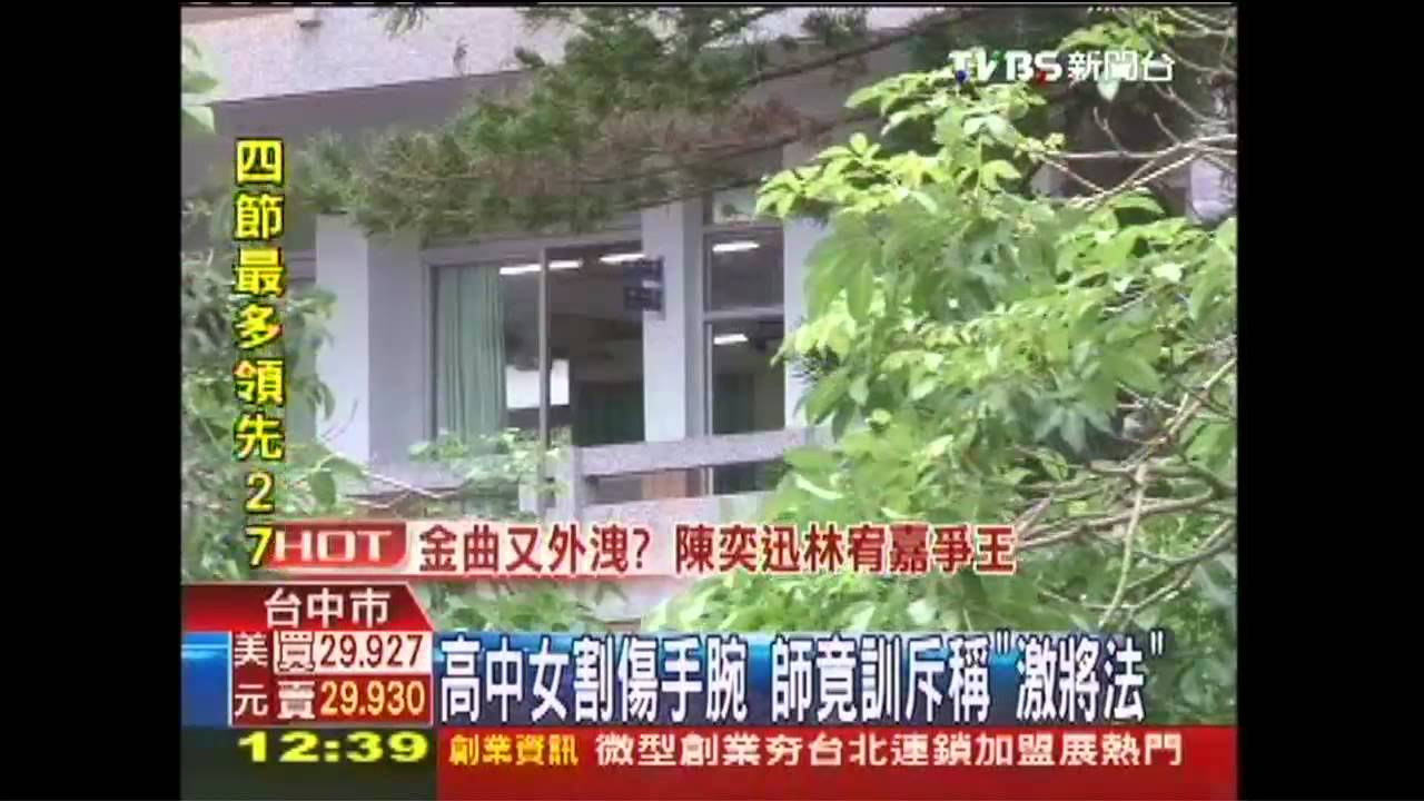 高中女割傷手腕　師竟訓斥稱「激將法」