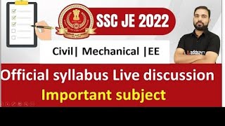 SSC JE Syllabus 2022 | SSC JE Civil, Mechanical & Electrical Engineering Syllabus 2022