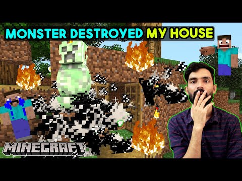 Navrit Gaming - Big Monster Destroyed My Little House | Minecraft Survival Gameplay in Hindi #2