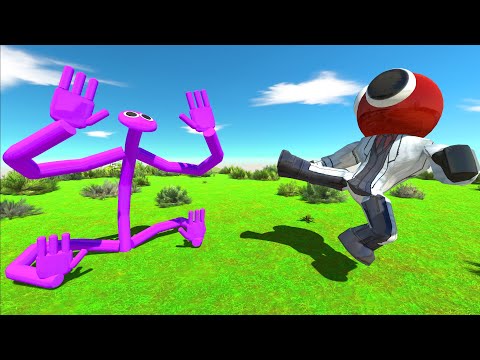 Rainbow Friends Purple Vs Rainbow Friends Red - Animal Revolt Battle Simulator