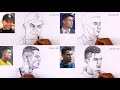 Easy 4 Face Drawing Portrait Cristiano Ronaldo Al Nassr Cr7 Drawing #cr7