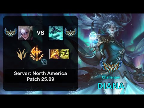 Diana Jungle vs Hecarim - NA Challenger - Patch 25.09