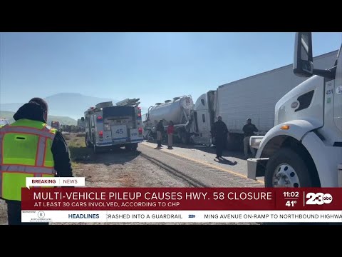Highway 58 closed in both directions due to multi-vehicle crash