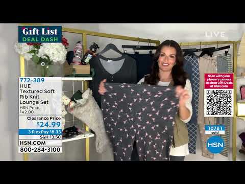 HUE Textured Soft Rib Knit Lounge Set