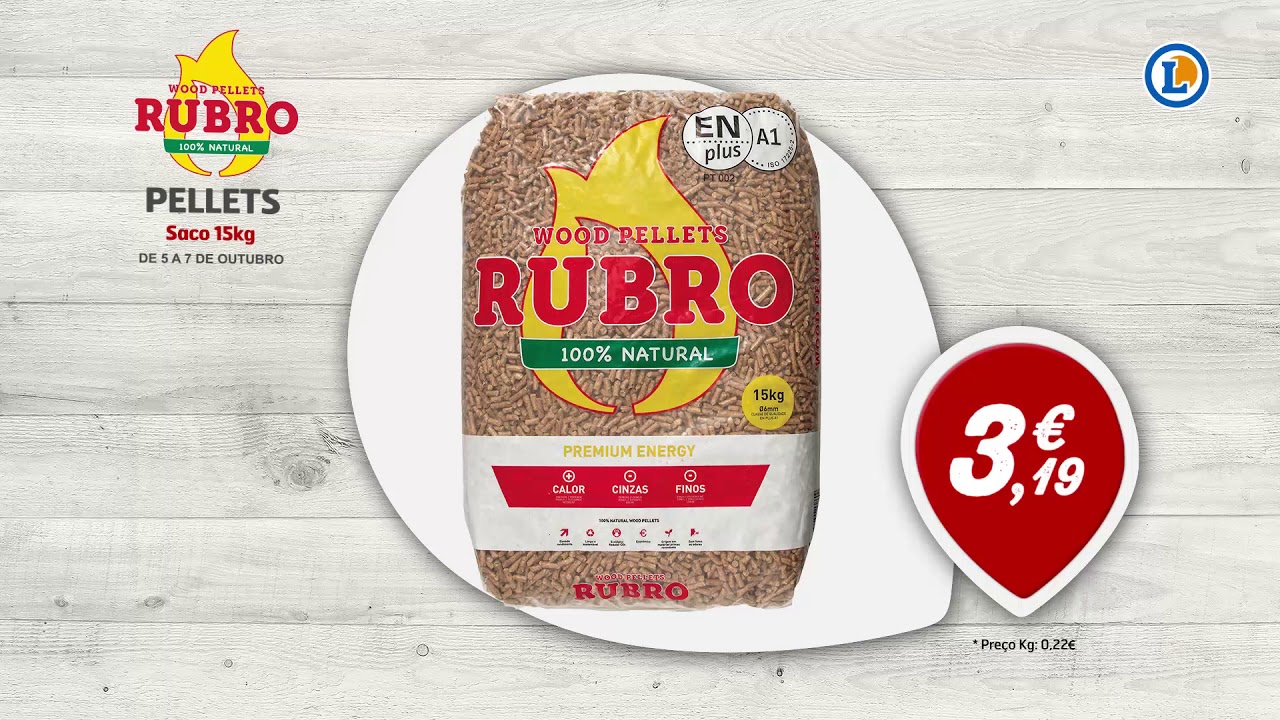 Pellets Rubro Saco 15 Kg só 3,19€ / E.Leclerc Portugal