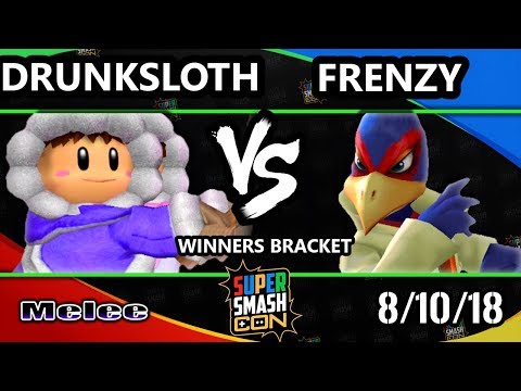 SSC 2018 SSBM - Drunksloth (Ice Climbers) Vs. Frenzy (Falco) - Smash Melee Winners Top 24