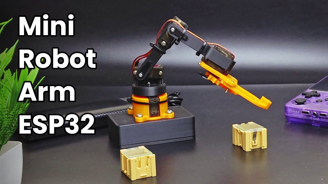 Building a Mini Robot Arm controlled by Mobile phone | Arduino ESP32 Project | 3D printed