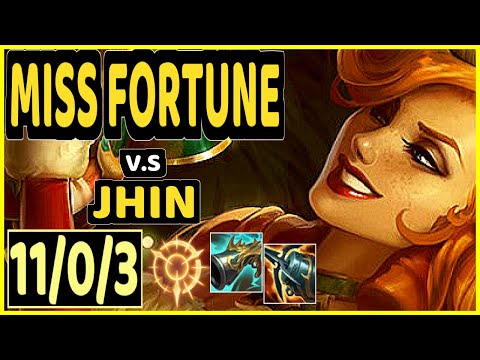 MISS FORTUNE vs JHIN - 11/0/3 KDA BOTTOM ADC GAMEPLAY - KR Ranked GRANDMASTER