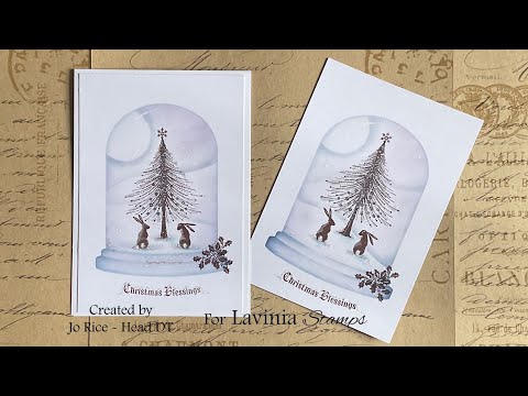 Christmas Dome card by Jo Rice #laviniastamps #cardmakingvideo #christmas