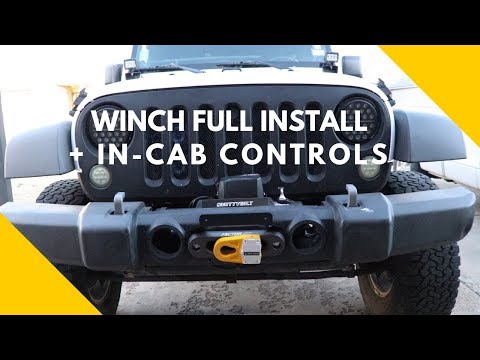 Jeep JK Factory Bumper Winch Full Install [Smittybilt XRC 9500, In-Cab Controls, Factor55]