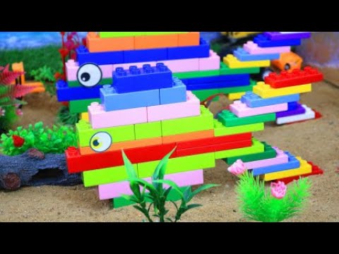 Ghép 4 chú cá nhỏ bằng các khối xây dựng
