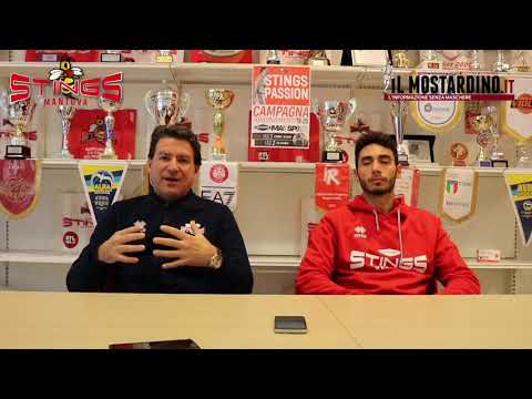 Pre-partita di Feli Pharma Ferrara - Pompea Mantova con coach Finelli e Maspero