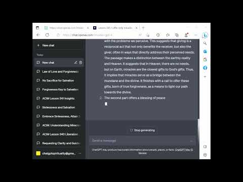 ChatGPT ACIM Lesson 345 - I offer only miracles today, for I would have them returned to me