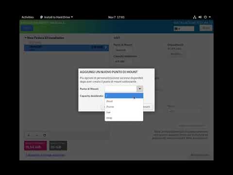 Personalizzazione dei subvolumi Btrfs dall'installer di Fedora 33