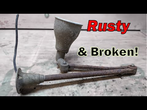 Restoration of Vintage Engineers Desk Lamp - Saved from the Scrap Pile!