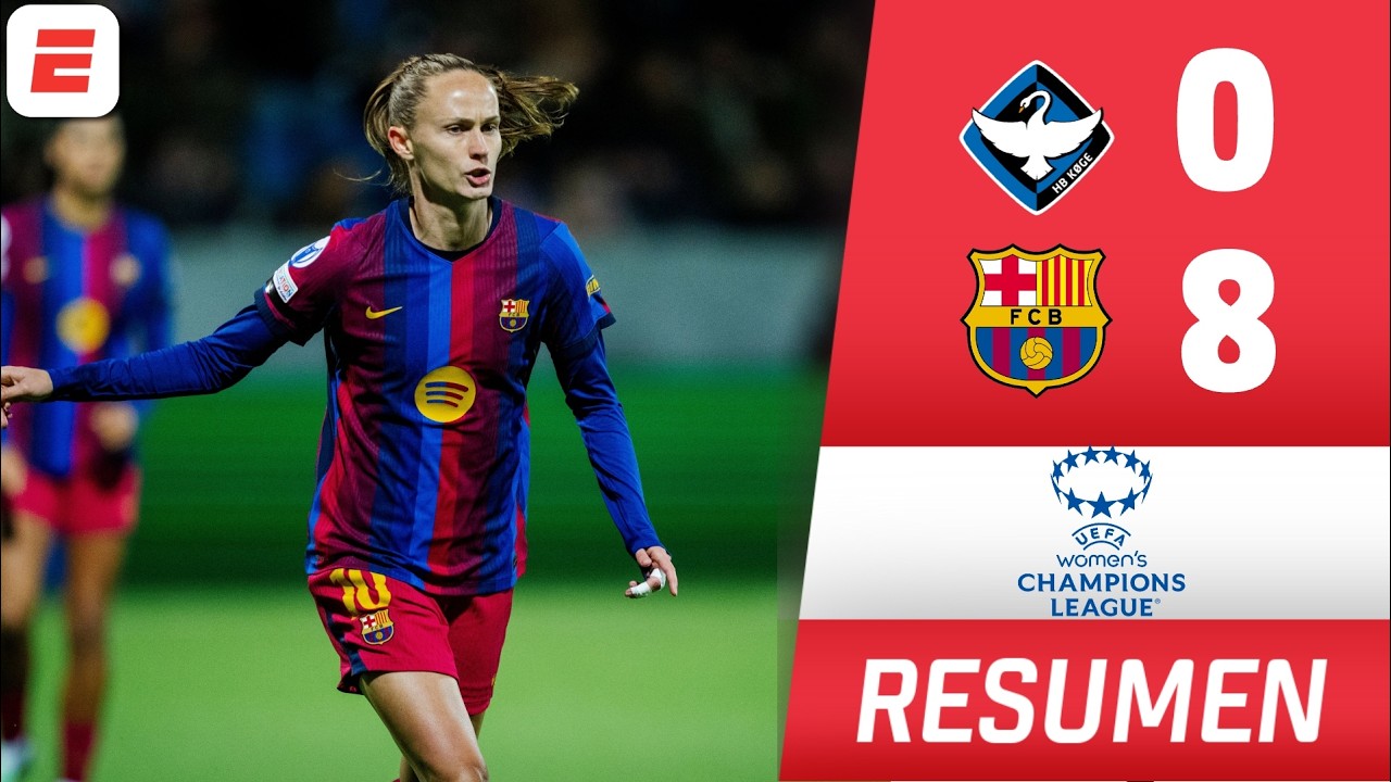 BARCELONA desató su PODER ofensivo y GOLEÓ sin piedad 8-0 al HB KOGE | Women’s Champions League