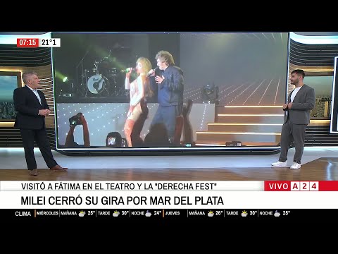 📢 Milei cerró su gira por Mar del Plata: cantó junto a Fátima Florez y estuvo en la "Derecha Fest"