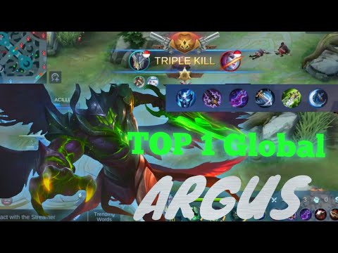 TRIPLE KILL ! Epic Comeback TOP GLOBAL 1 ARGUS by Nagappan - Mobile Legend
