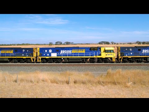 5MP2 Pacific National Steel Train With Bonus Containers: Drone Chase (7/3/2024) - PoathTV Railways