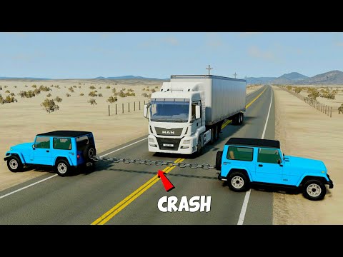 Cars vs Chained Cars – BeamNG.Drive