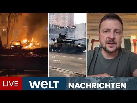 PUTINS KRIEG: Selenskyj bestätigt Angriff auf Kursk - Massive Truppenverlegung der Russen |WELT LIVE