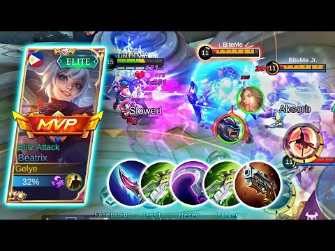 BEATRIX GOT 3 MANIAC + 33KILLS WITH MY ONE HIT BUILD | MLBB