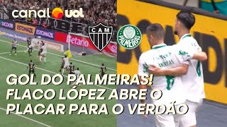 PALMEIRAS X ATLÉTICO-MG: FLACO LÓPEZ MARCA DE CABEÇA E ABRE O PLACAR PARA O VERDÃO!