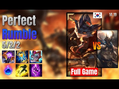 Perfect Top Rumble vs Pantheon lol KR solo rank Full Game 14.19