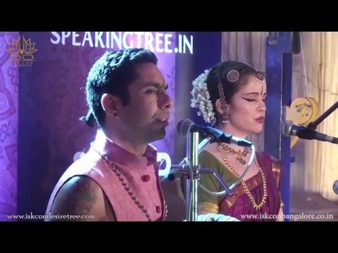 Gaura Vani and Vrinda Sheth singing Hare Krishna Kirtan at South India Kirtan Mela Bangalore on 13th