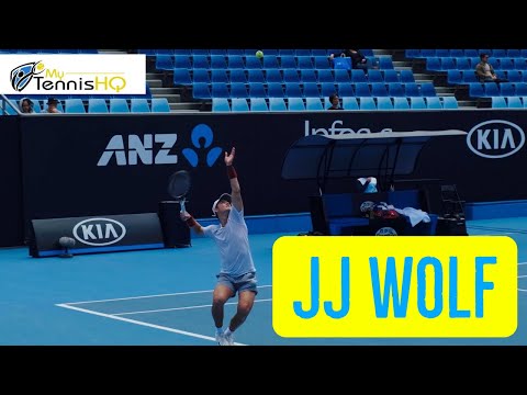 J.J. Wolf Slow Motion Service Game (1080P) - Australian Open 2020