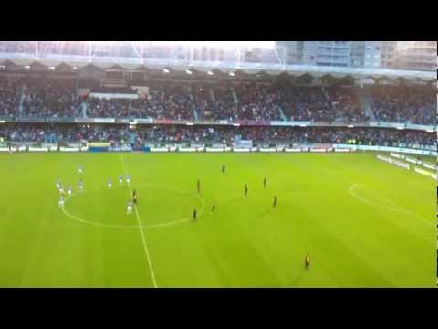 Celebracion Gol Oubiña Celta 2 Barcelona 2
