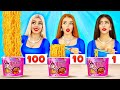 100 Layers Extreme Eating Challenge Epic Eating 100 Coats Of Big Pizza By Ratata Boom