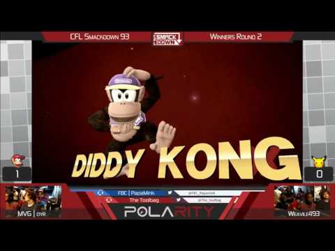 CFL Smackdown 93 WiiU - MVG Dyr (Diddy Kong) vs Weavile493 (Pikachu) - Winners R2