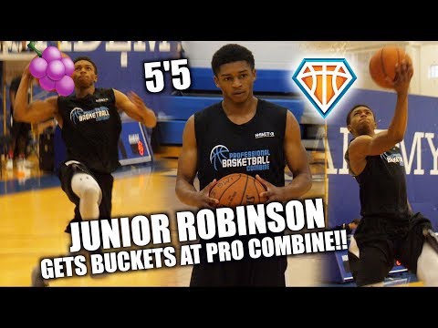 SHORTEST NBA DRAFT PROSPECT (5'5) GETS BUCKETS!! | Junior Robinson PBC Highlights