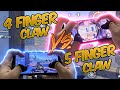 4 Finger Claw vs 5 Finger Claw | Which is Better For You? | (PUBG MOBILE) With Handcam