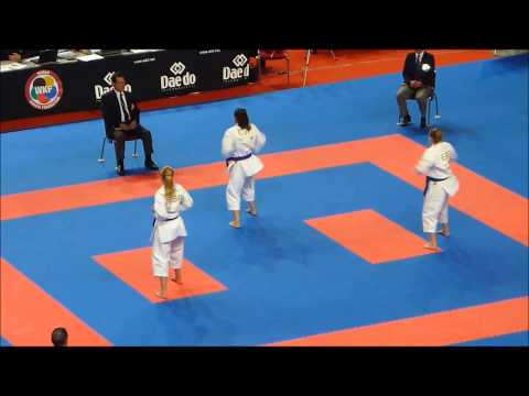 World karate championchips 2014 Bremen kata team female SPA Unshu