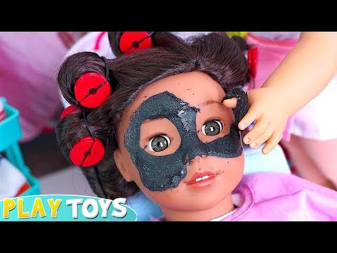 How to Make Black Glitter Spa Mask for American Girl Doll with School Glue! 🎀