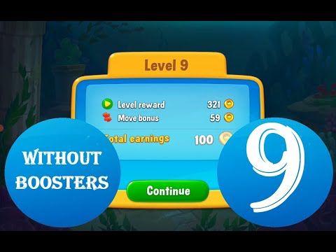 Fishdom Level 9 - [13 moves] [2022] [HD] solution of Level 9 Fishdom[No Boosters]
