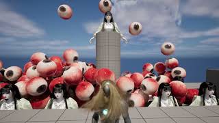 Unreal engine5ゲーム負荷テスト【Hair Groom】【MetaHuman】