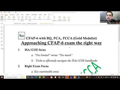 EFRs-8 NOV,2025 CFAP 6,by Mr Bilal Qureshi