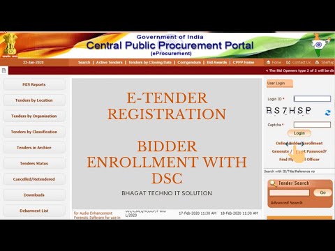 E-TENDER REGISTRATION! BIDDER ENROLLMENT WITH DIGITAL SIGNATURE